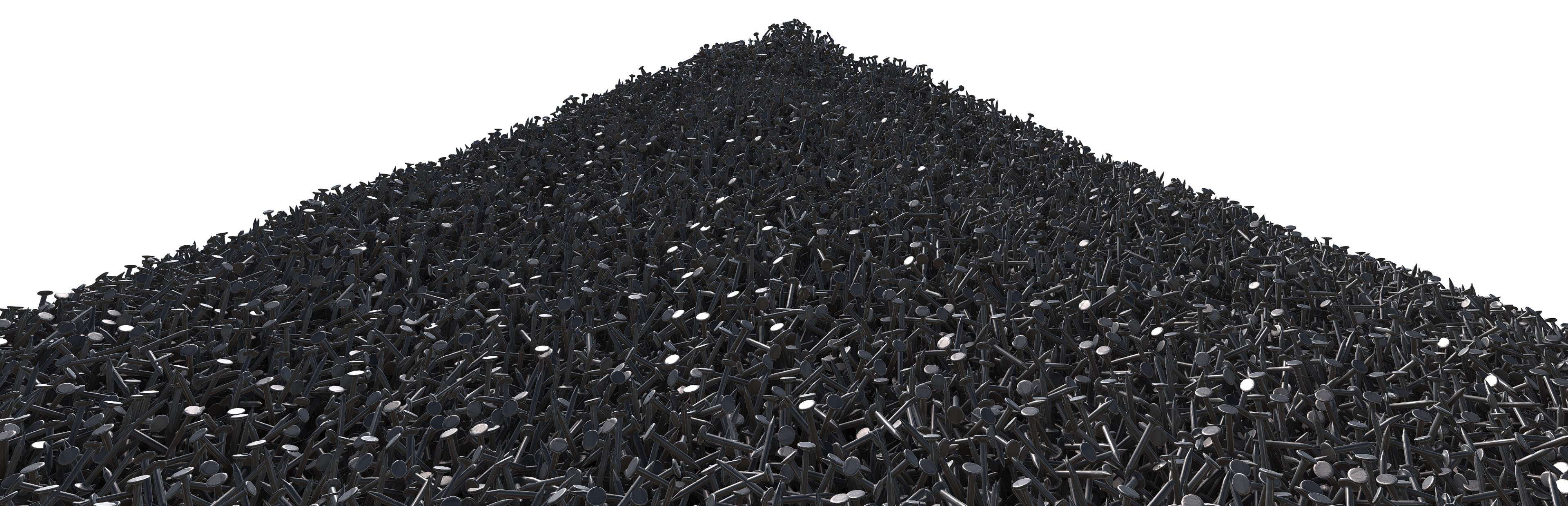 A vast mountain made entirely from black nails